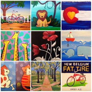 Examples of some of the Pinot's Palette paintings I have created for the franchise over the years.
